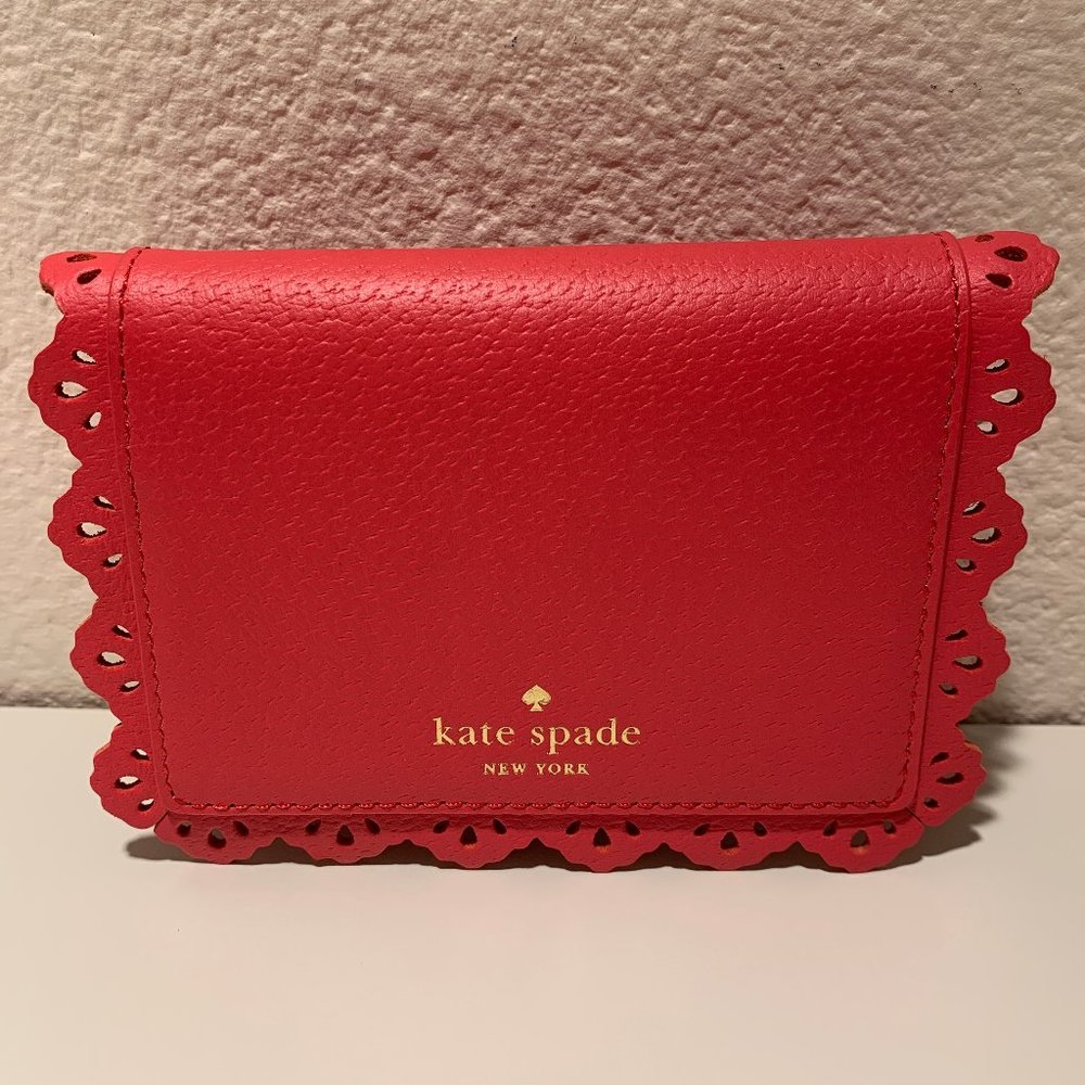 NWOT Kate Spade Red Leather Mini Wallet